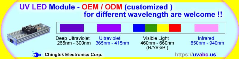 UV LED Module - OEM / ODM (customized ) for different wavelength are welcome! www.chingtek.net