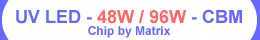 High Power ultraviolet UV LED module/lamp 48W/96W/144W ( 365nm 375nm 385nm 395nm 405nm) - Chip by Matrix - CBM series - Chingtek.net